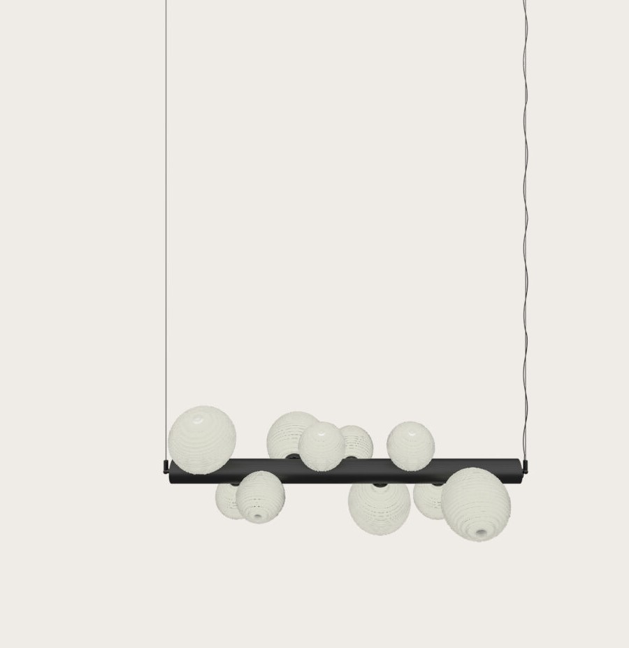 Подвесной светильник Lera черный металл/белое стекло Aromas del Campo