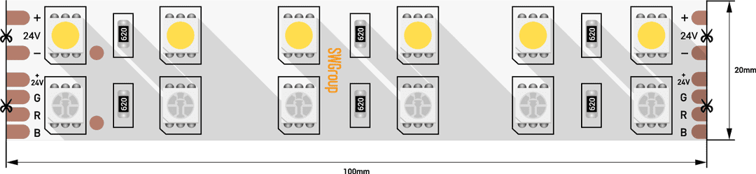 Лента светодиодная SWG SWG5120-24-28.8-RGBW