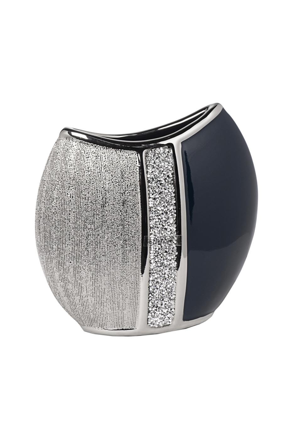 Ваза керамическая синяя с серебром Garda Decor 18H2661M-19