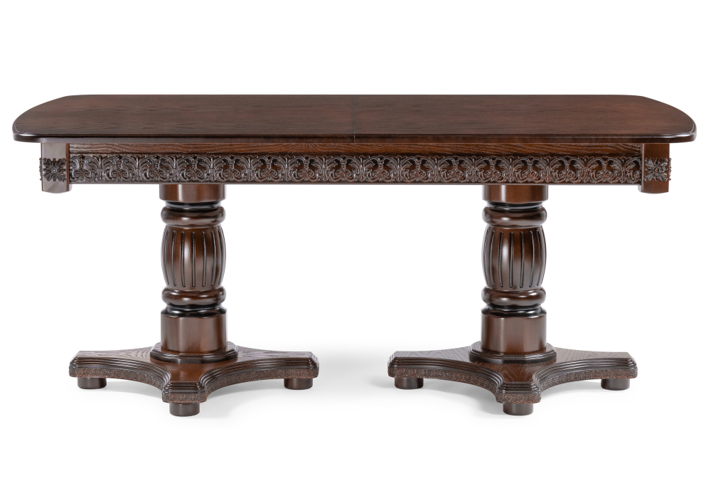 Стол деревянный Woodville Морнит 180(240)х100 орех темный / орех 515970