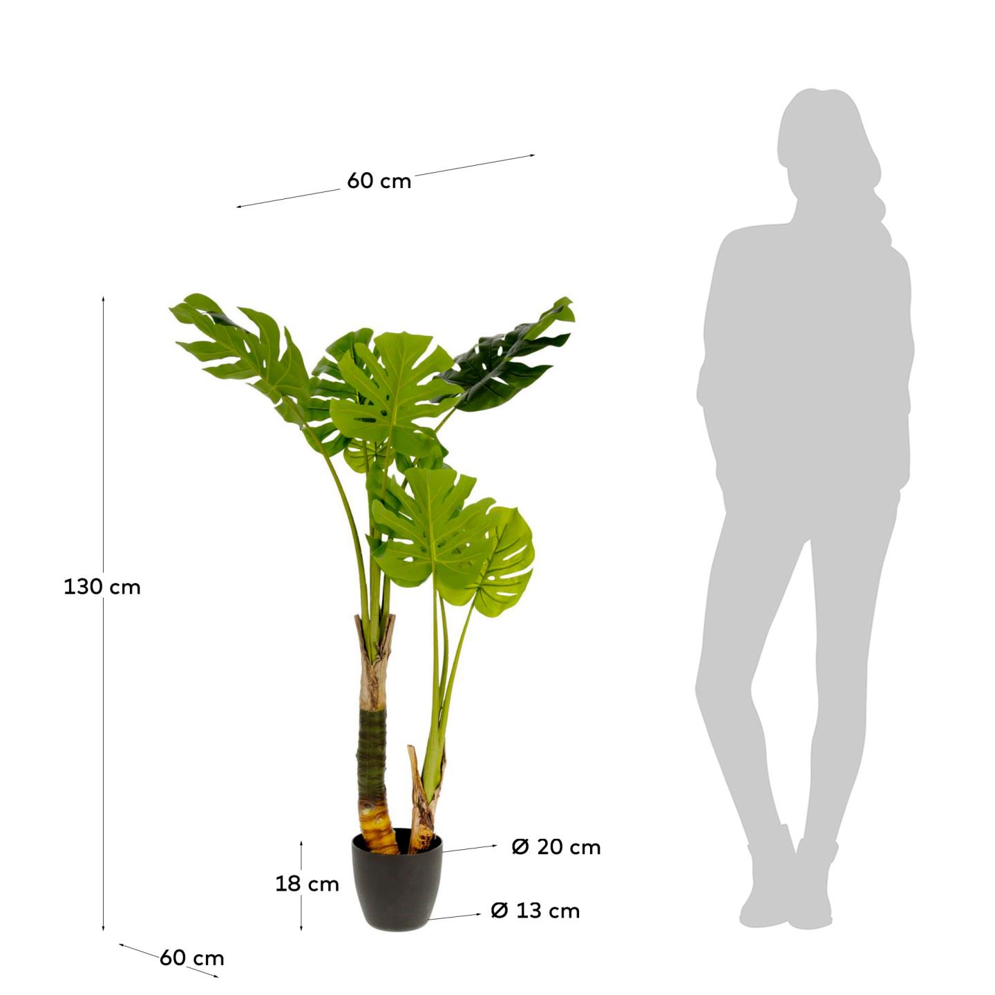 Flower Искусственная монстера в горшке из цемента 130 см La Forma (ex Julia Grup)