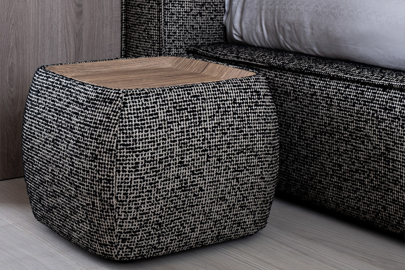 Столик прикроватный мягкий Runa шенилл серый Garda Decor Runa-S49-Seppia Ser