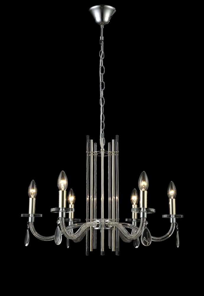 Люстра Crystal Lux AURELIO SP6 GOLD+CHROME/TRANSPARENT