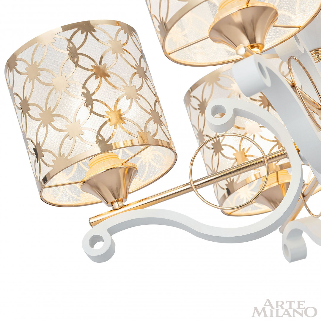 Люстра подвесная с плафонами 303097/8 Wh/Gd Arte Milano