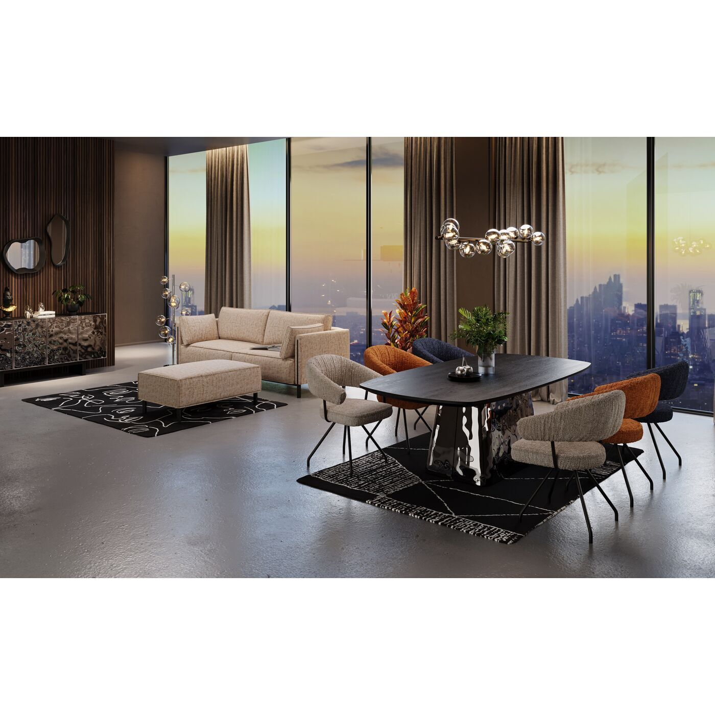 Элемент пуф к дивану KARE Victor 87355