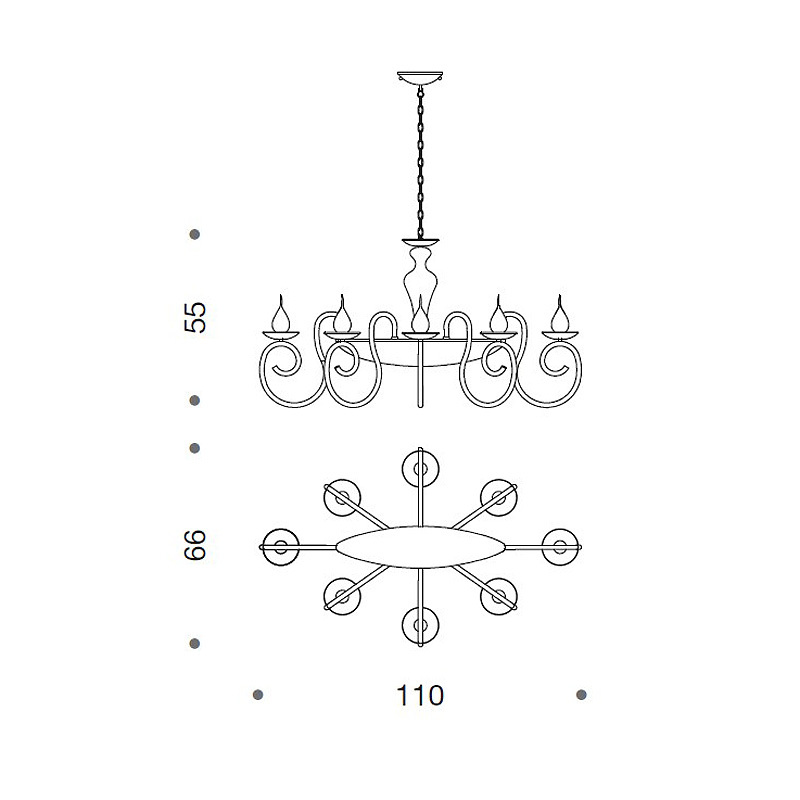Люстра IDL 461/8 blue
