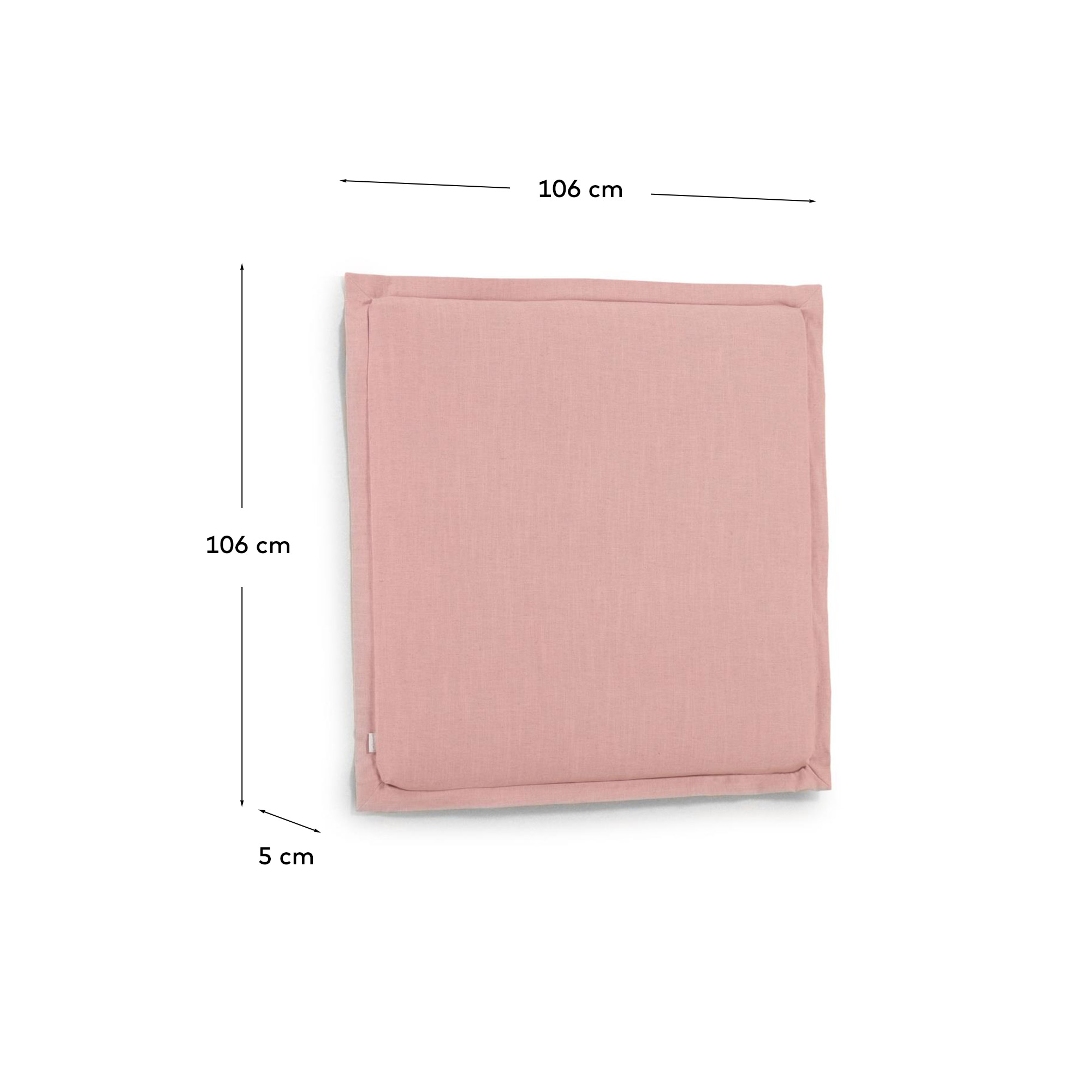 Изголовье из льняной ткани розового цвета Tanit со съемным чехлом 106 x 106 см La Forma (ex Julia Grup)