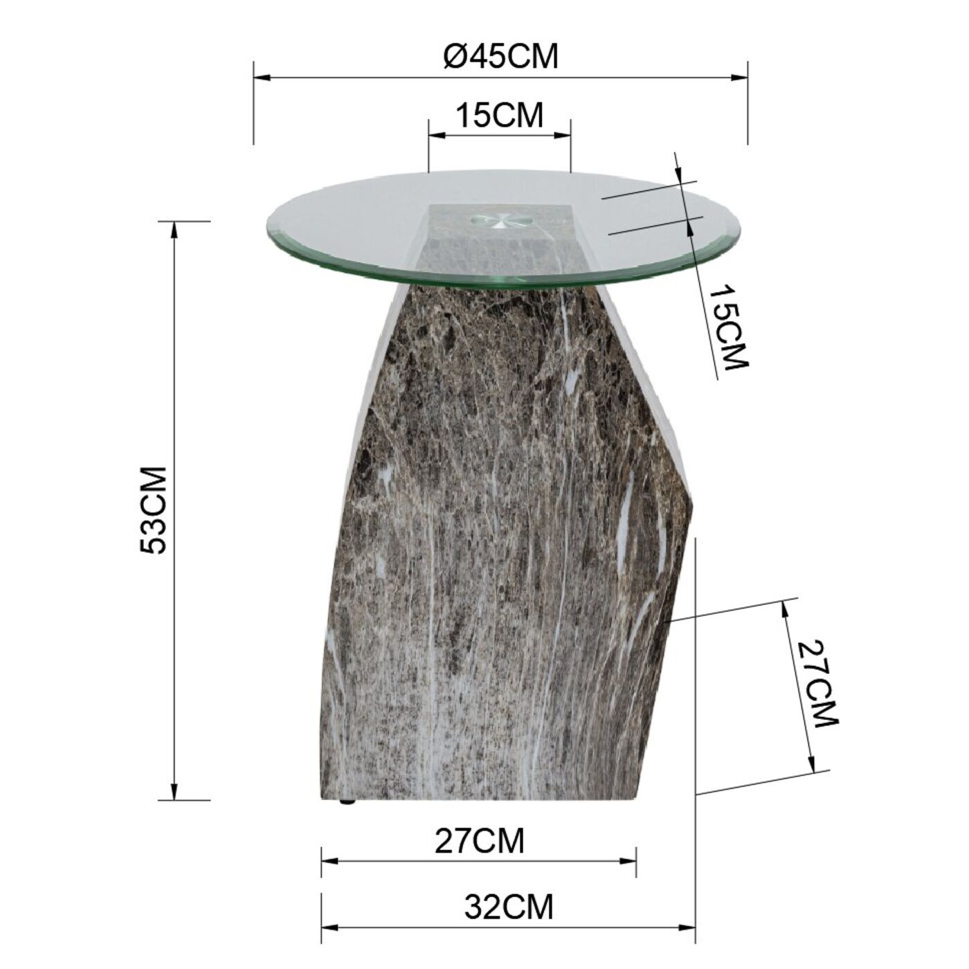 Приставной стол Rocky Ø45cm KARE 70703