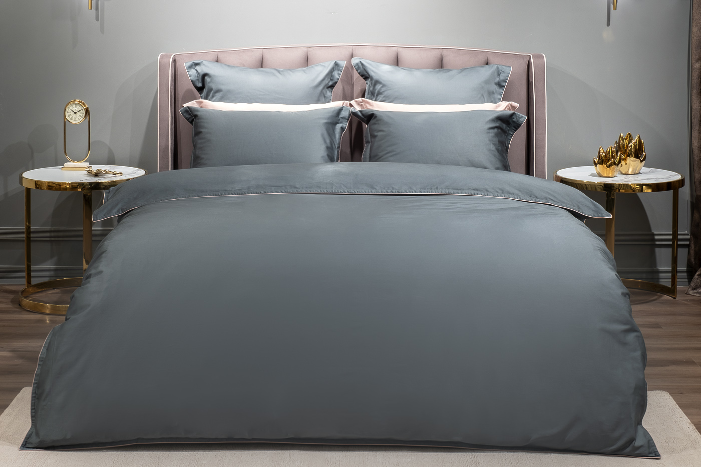 Пододеяльник сатиновый зеленый Garda Decor 130HB-00050