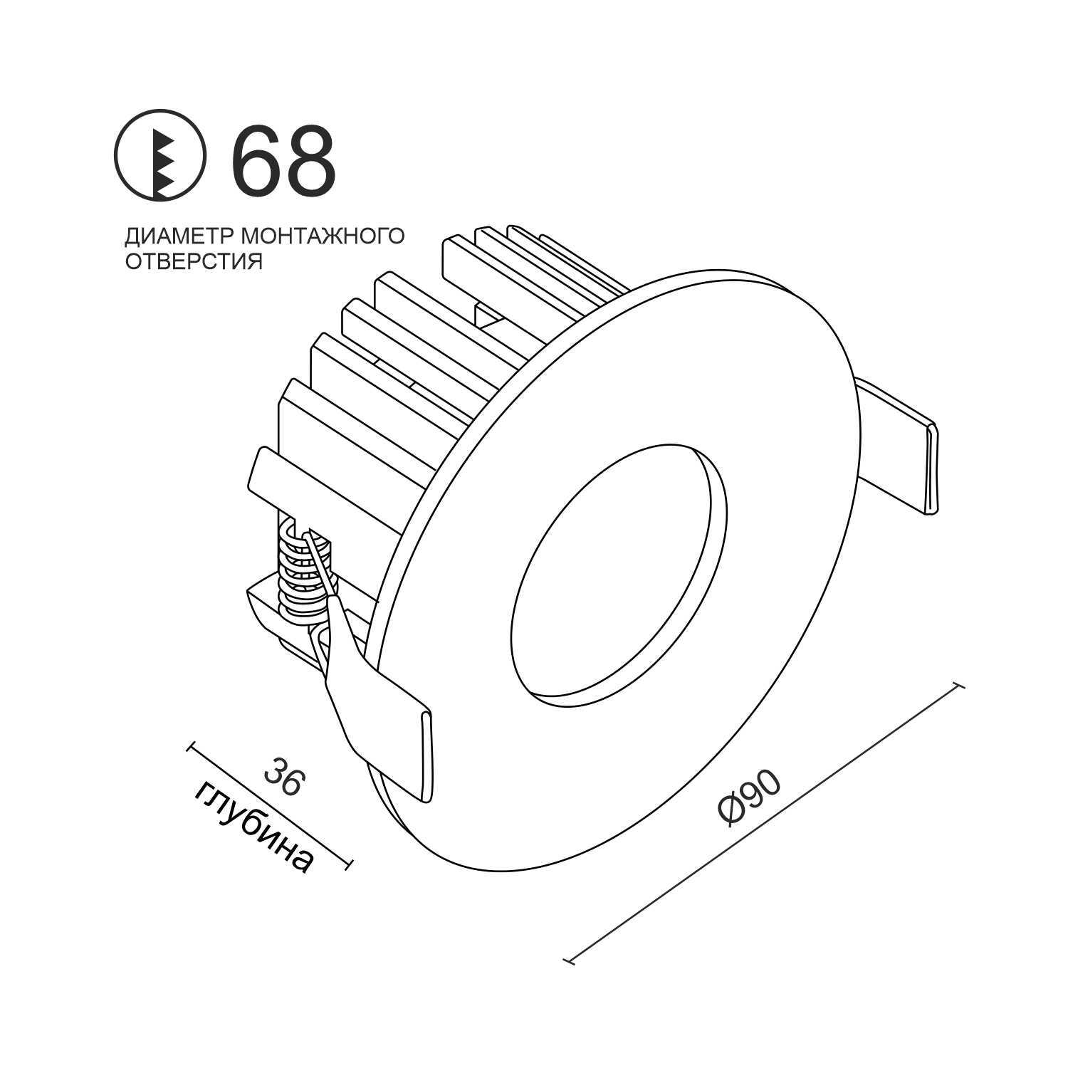 Встраиваемый светодиодный светильник Ledron LAFT White