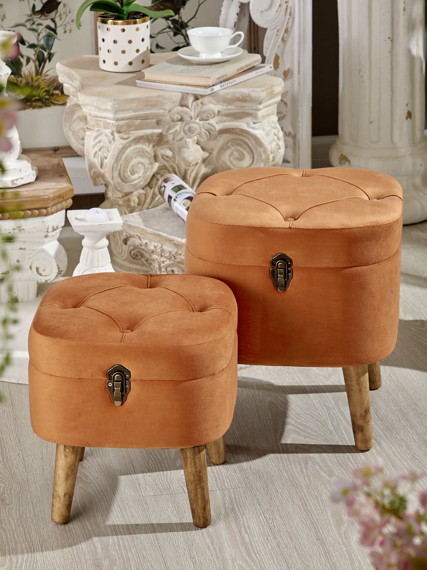 Пуфы с крышкой, набор Glasar 49-307/BM