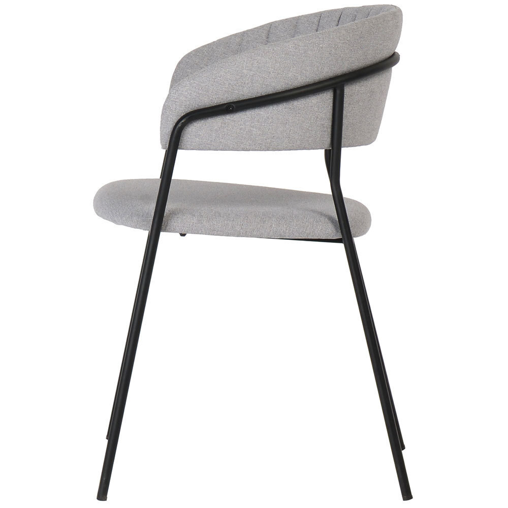 Стул Turin светло-серая рогожка с чёрными ножками Bradex Home FR 0320