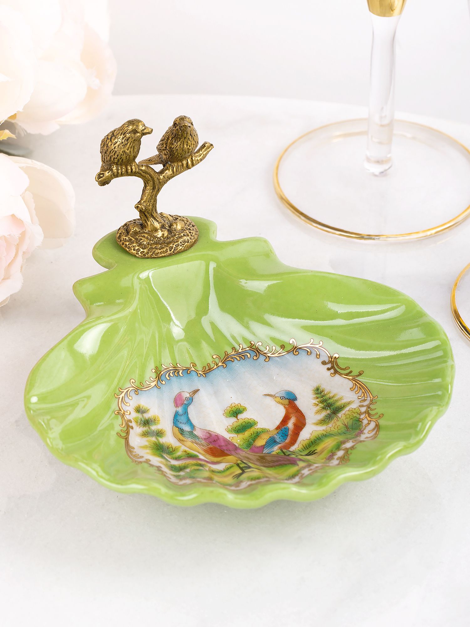 Блюдо с птичками Glasar 31G2423/C562C/HLG0752