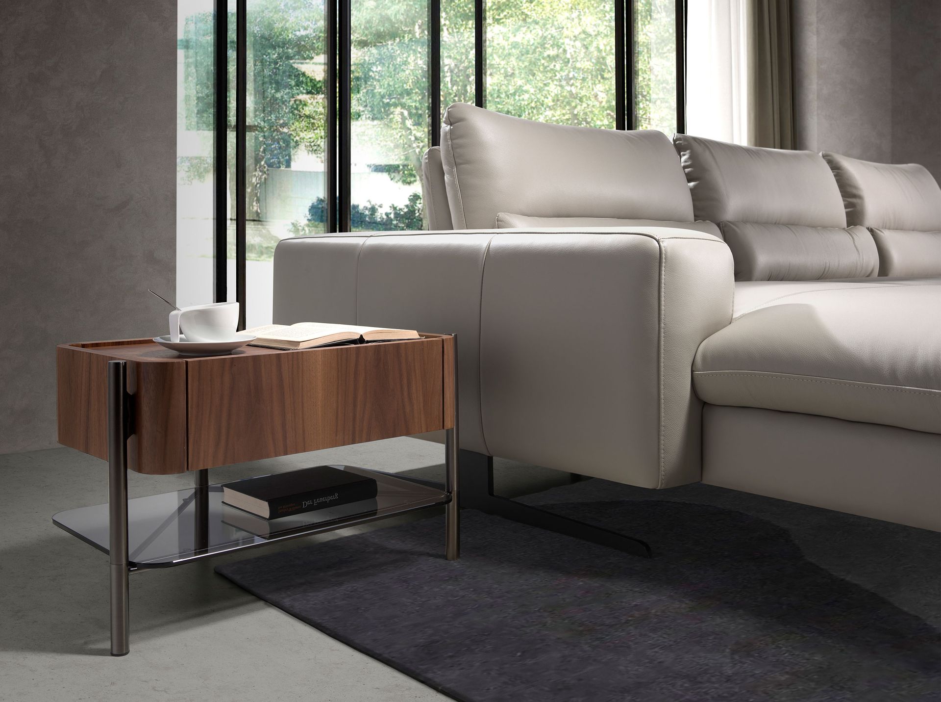 Прикроватная тумбочка 7138/MB2201NS из шпона ореха Angel Cerda