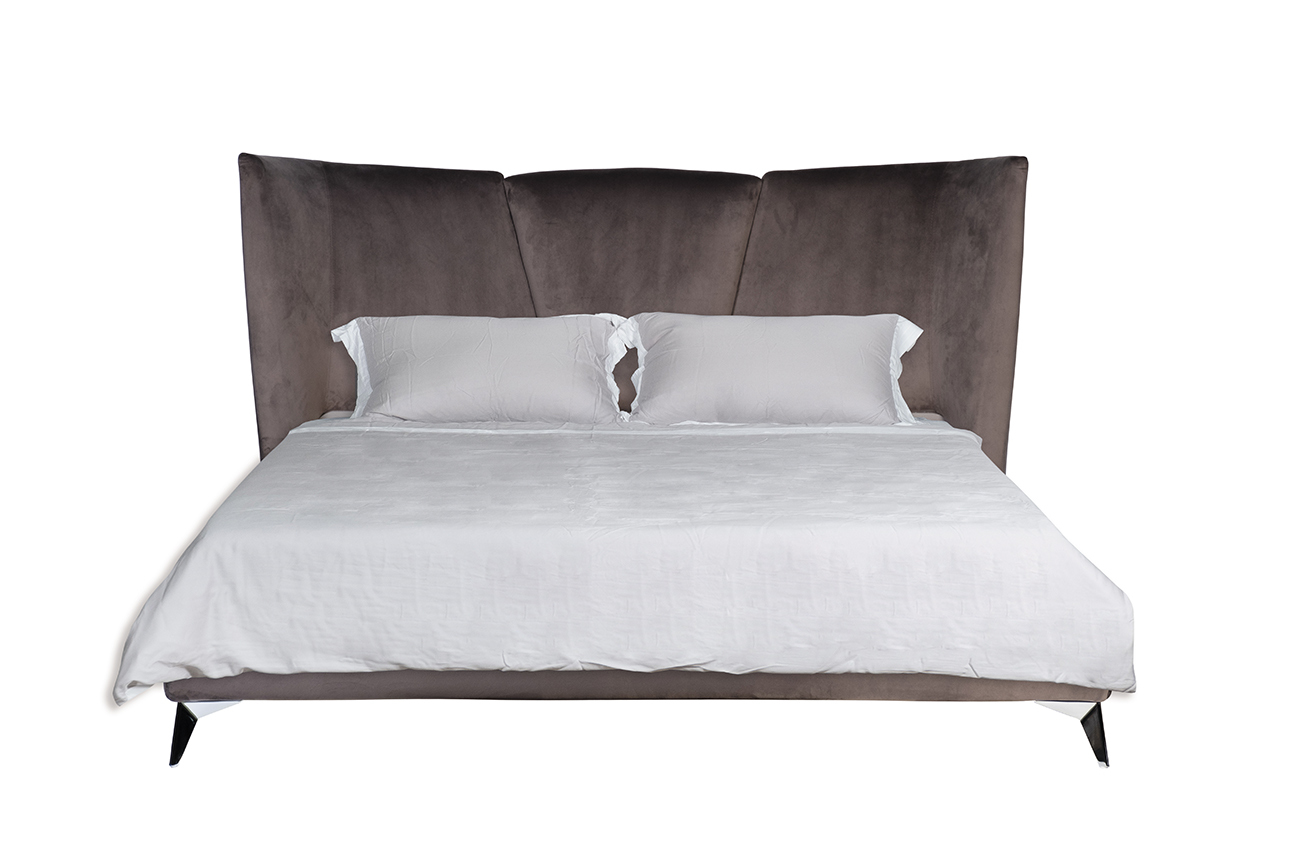 Кровать Siena велюровая серая Garda Decor Siena2К-160-Триум17