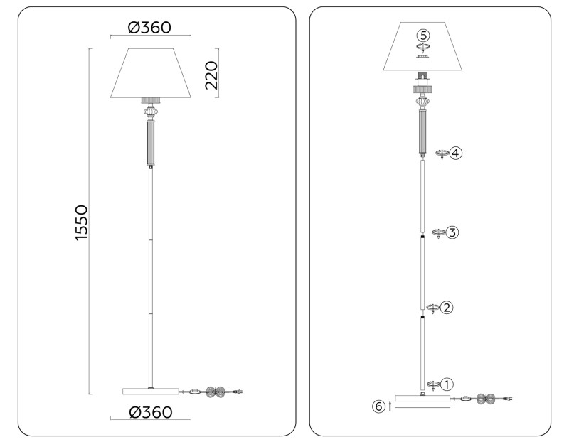 Торшер Ambrella Light LH71028
