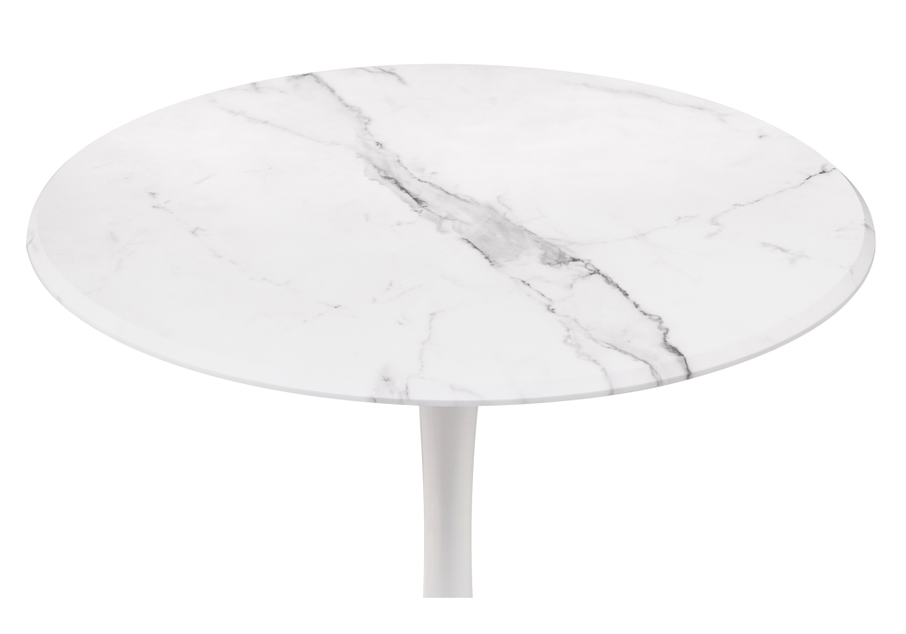 Стол деревянный Woodville Тулип 90х73 мрамор белый / белый 530834