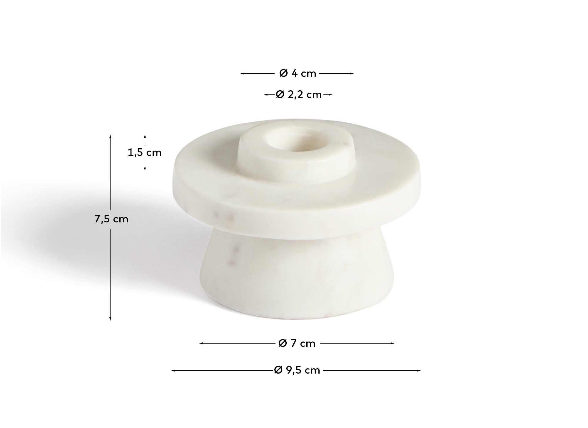 Подсвечник Zalvori из белого мрамора 8 см La Forma (ex Julia Grup)
