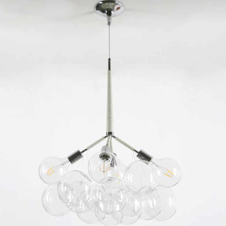 Подвесной светильник LOVELY BUBBLE CHANDELIER FROM PELLE H70 Silver/White by ImperiumLoft