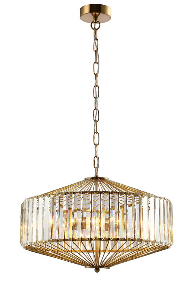 Люстра Crystal Lux FIESTA SP5 BRASS/TRANSPARENTE