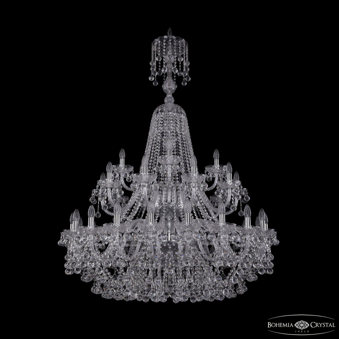 Люстра хрустальная 1409/20+10+5/400/XL-152/2d Ni