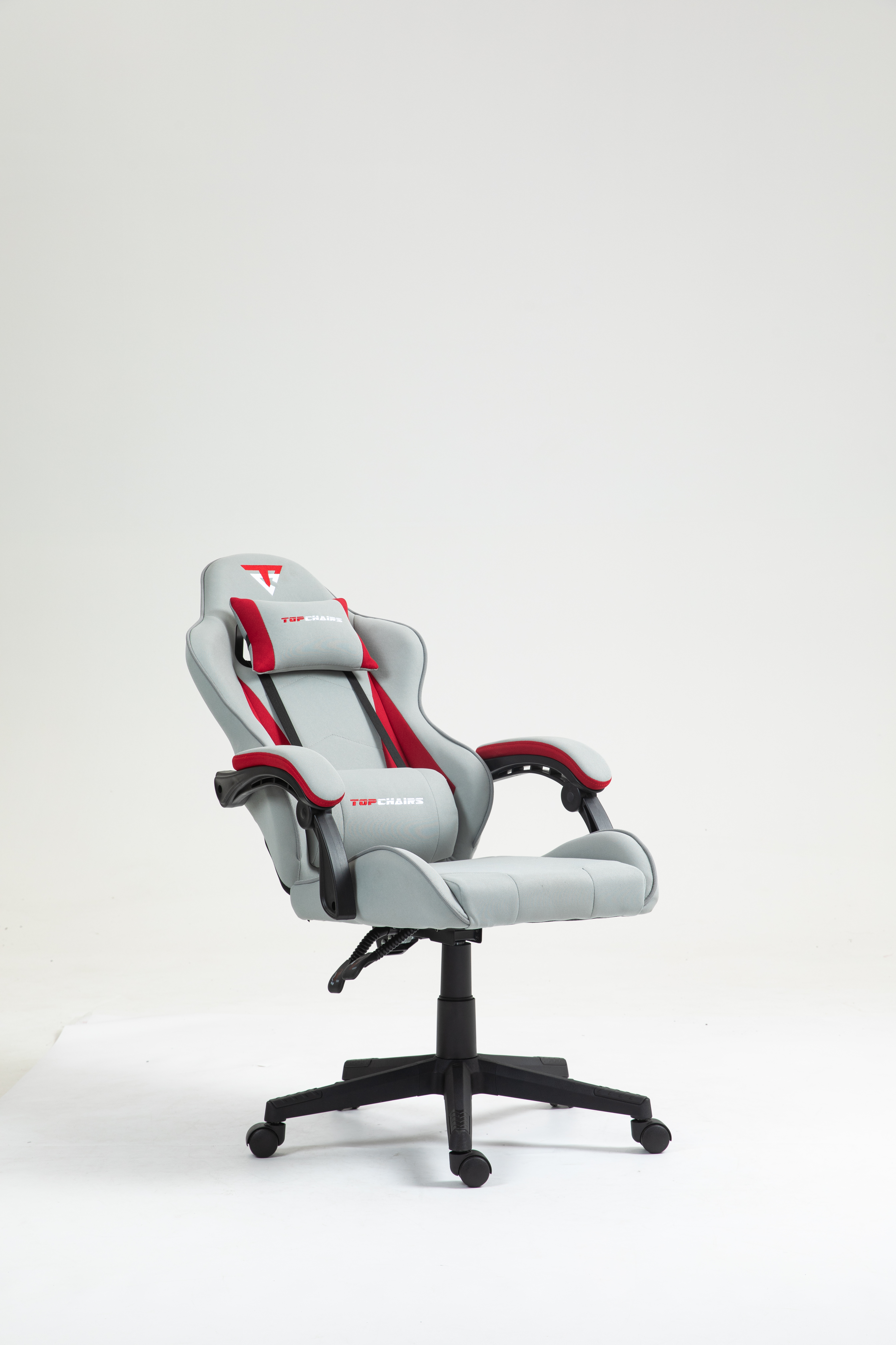 Кресло спортивное TopChairs Phantom ткань серо-красный Stool Group