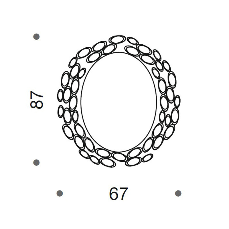 Зеркало IDL 448/oval steel