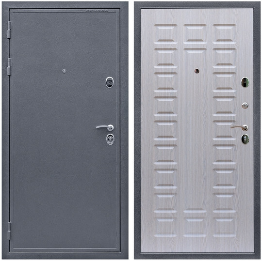 Дверь входная Graf Лондон Антик серебро / МДФ 16 мм ФЛ-183 Дуб беленый