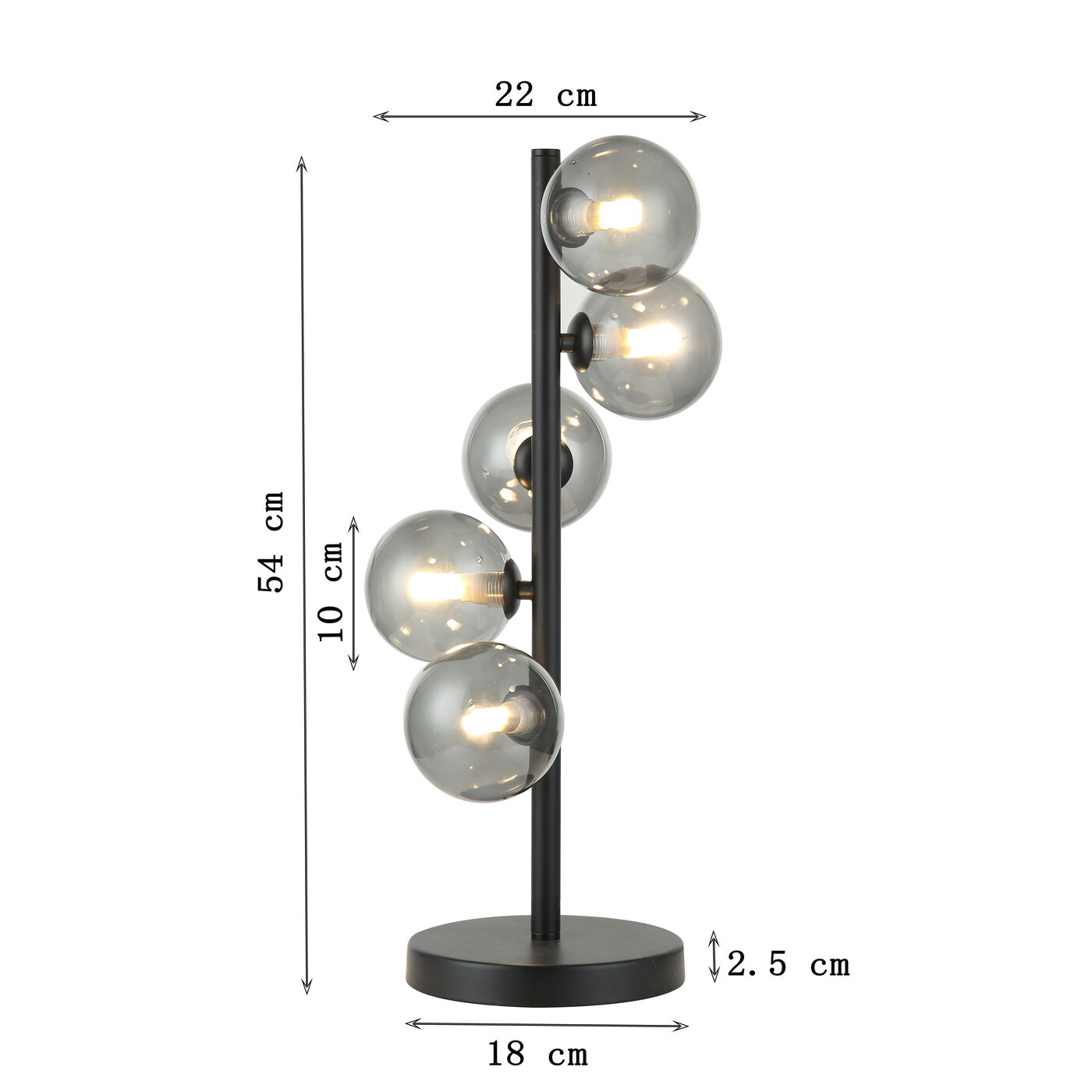 Светильник настольный Scala Balls Black 54cm KARE 58144