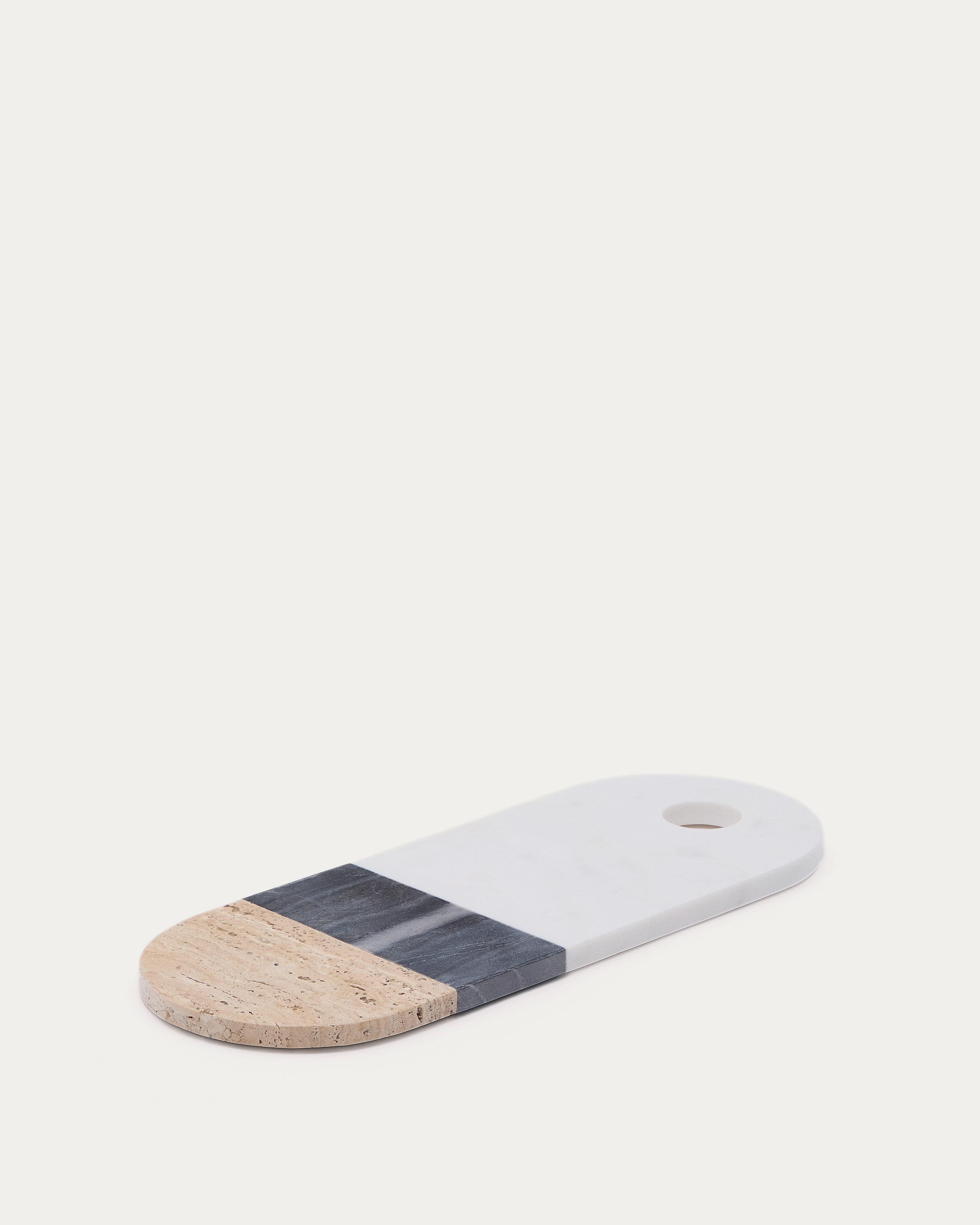 Большая сервировочная доска Nivol из белого и черного мрамора и травертина La Forma (ex Julia Grup)