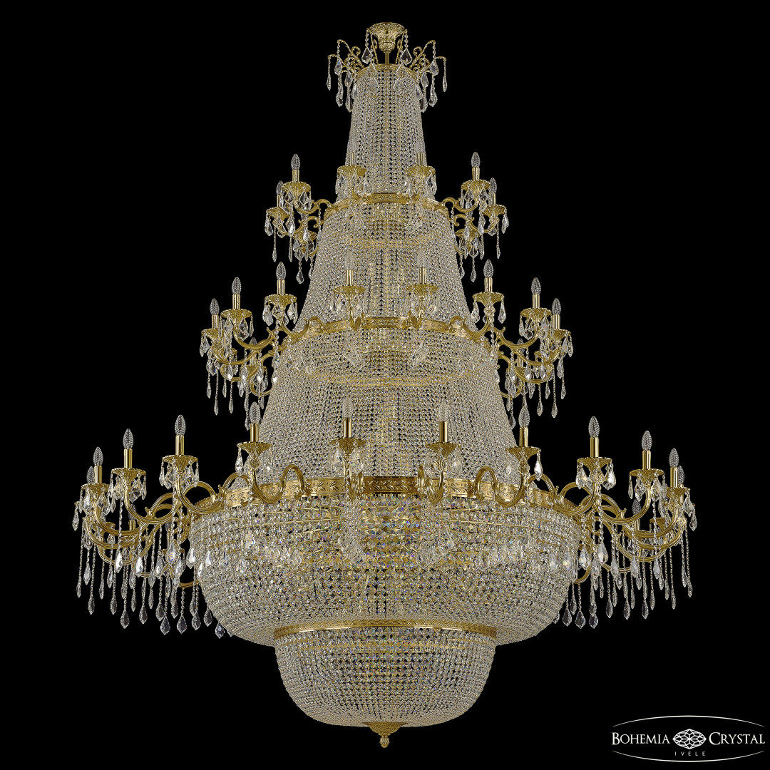 Люстра груша хрустальная 2210H201/24+16+10/228IV/3D/Y1 G Bohemia Ivele Crystal