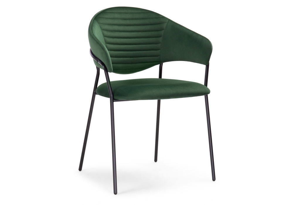 Стул Woodville Рансол темно-зеленый / черный глянец 483861