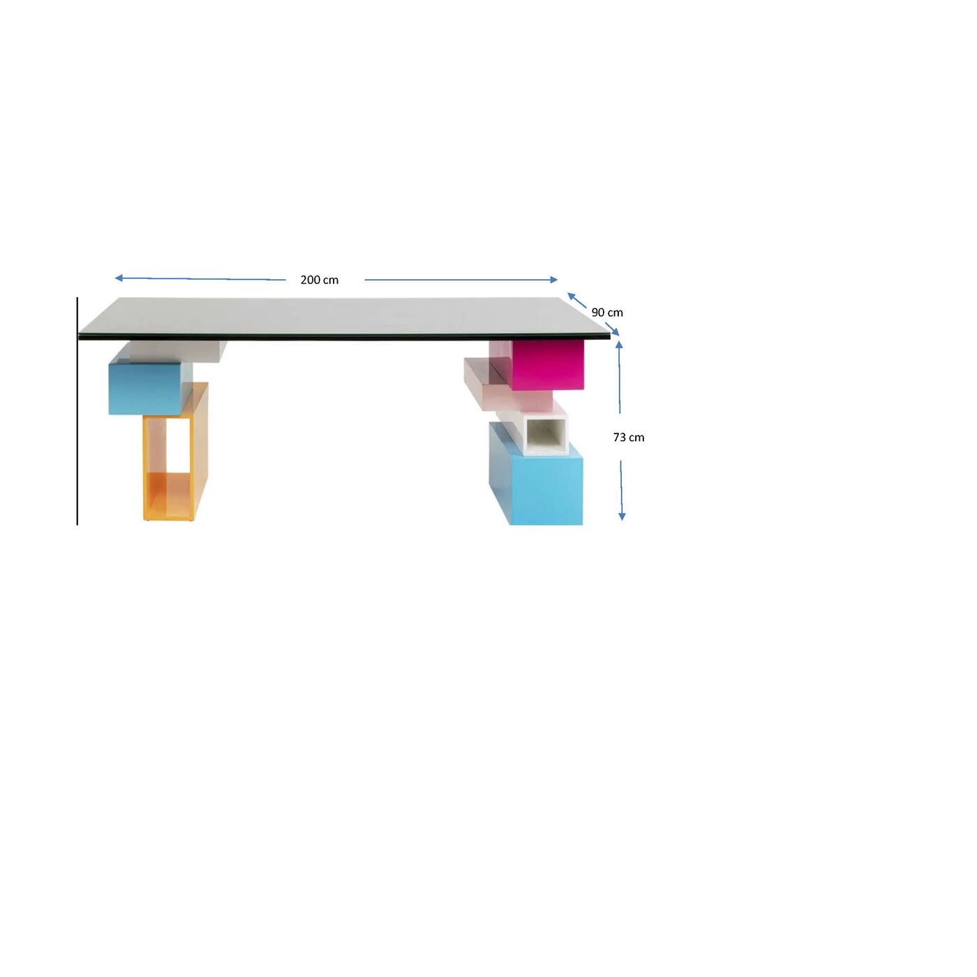 Стол письменный Pixel without Top 200x90cm KARE 70867