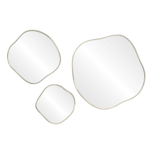 Organic Panno Silver Сет из 3-х зеркал Ø91, Ø61, Ø41 см Art-Zerkalo SM129SL