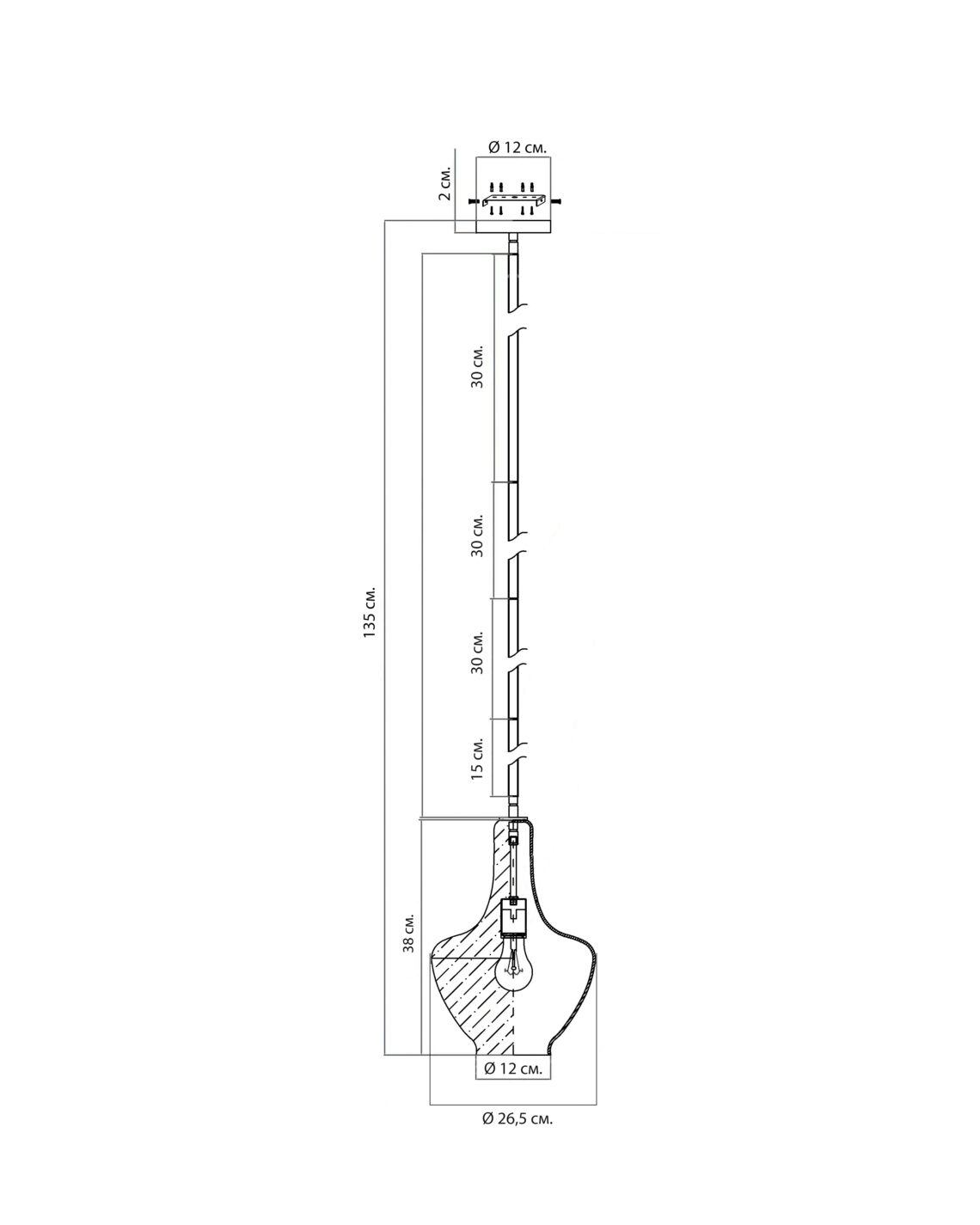 Чёрный подвесной светильник Джос Louvre Home P7554PC