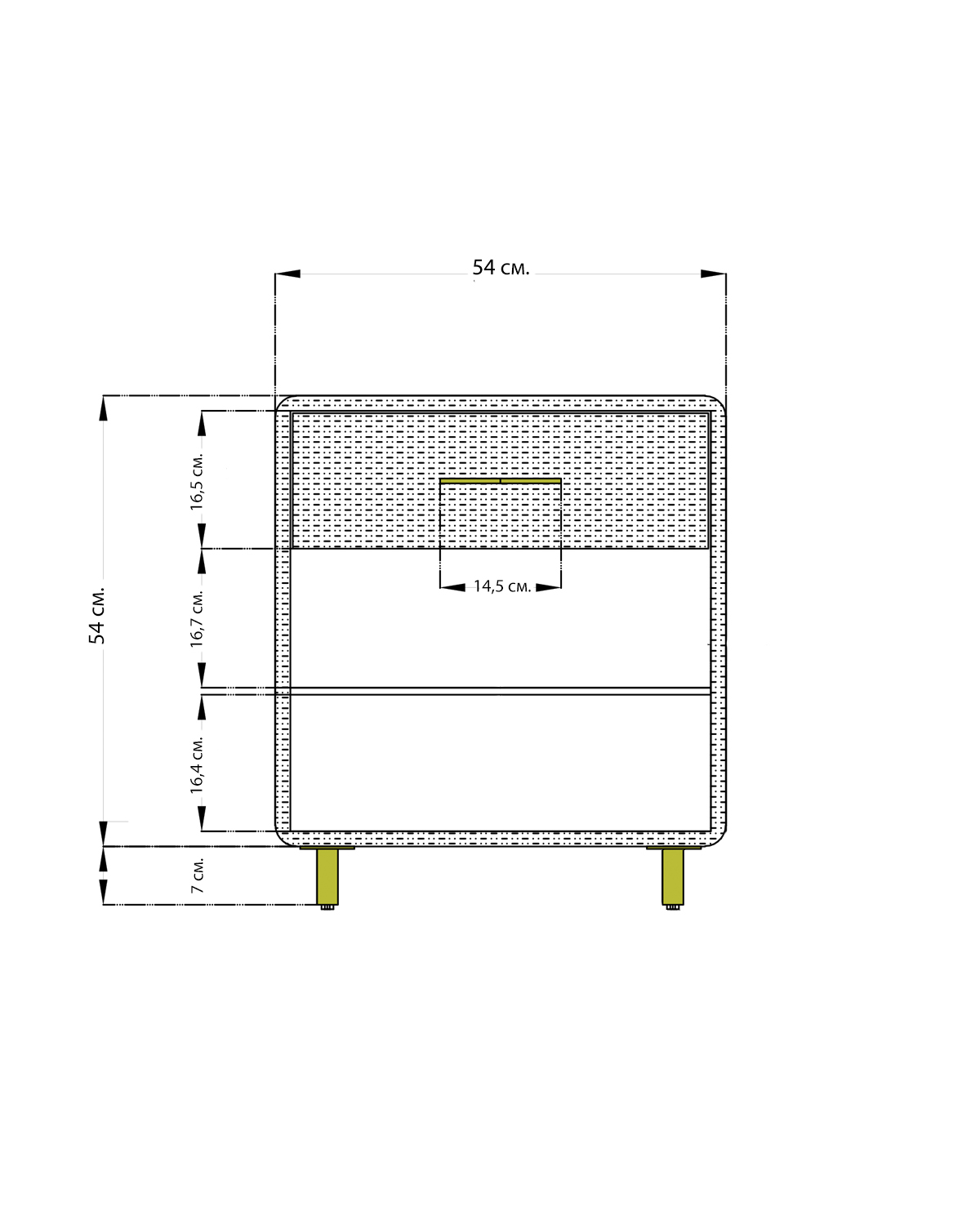 Белая прикроватная тумба с фактурной отделкой “Тейт” Louvre Home LHFBT12WL/DPO