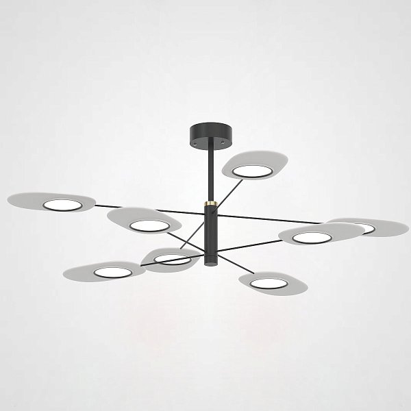 Люстра на штанге INGEL D110 8 lamps Black/White by ImperiumLoft