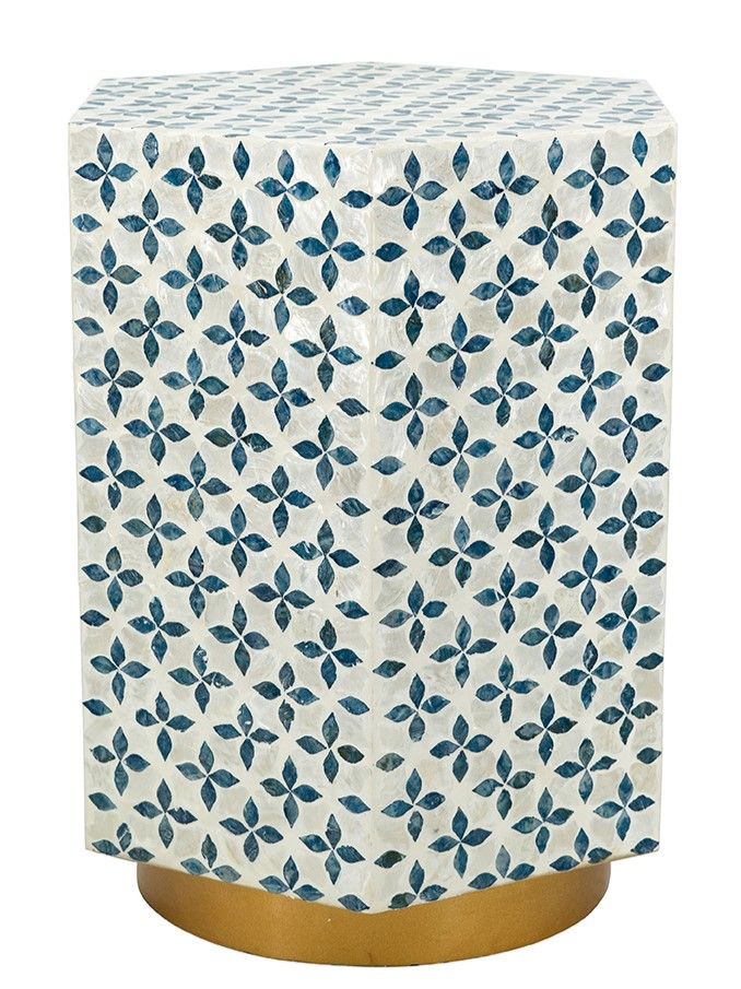 Столик акцентный с отделкой раковинами устриц Glasar D5599