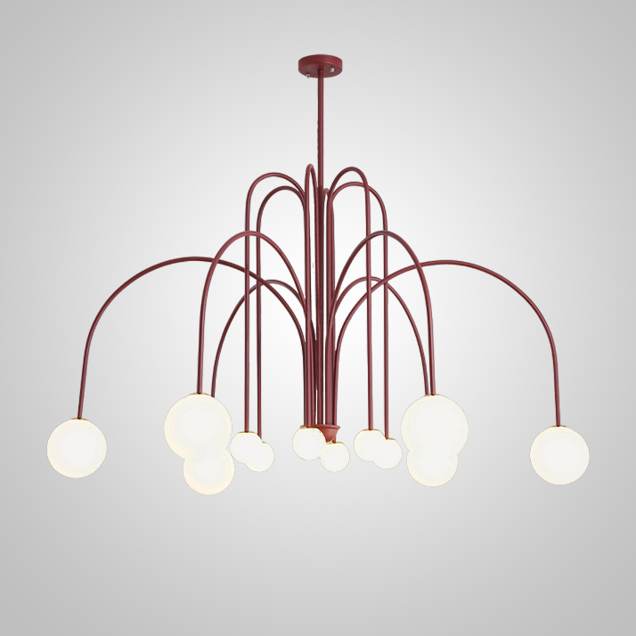 Потолочная люстра DAY L12 D100 Red by ImperiumLoft