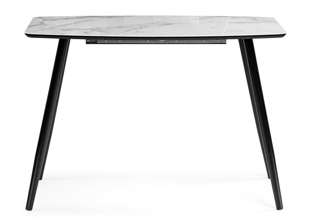 Стол Woodville Эмма вставка стекло / черный / черная шагрень 462139