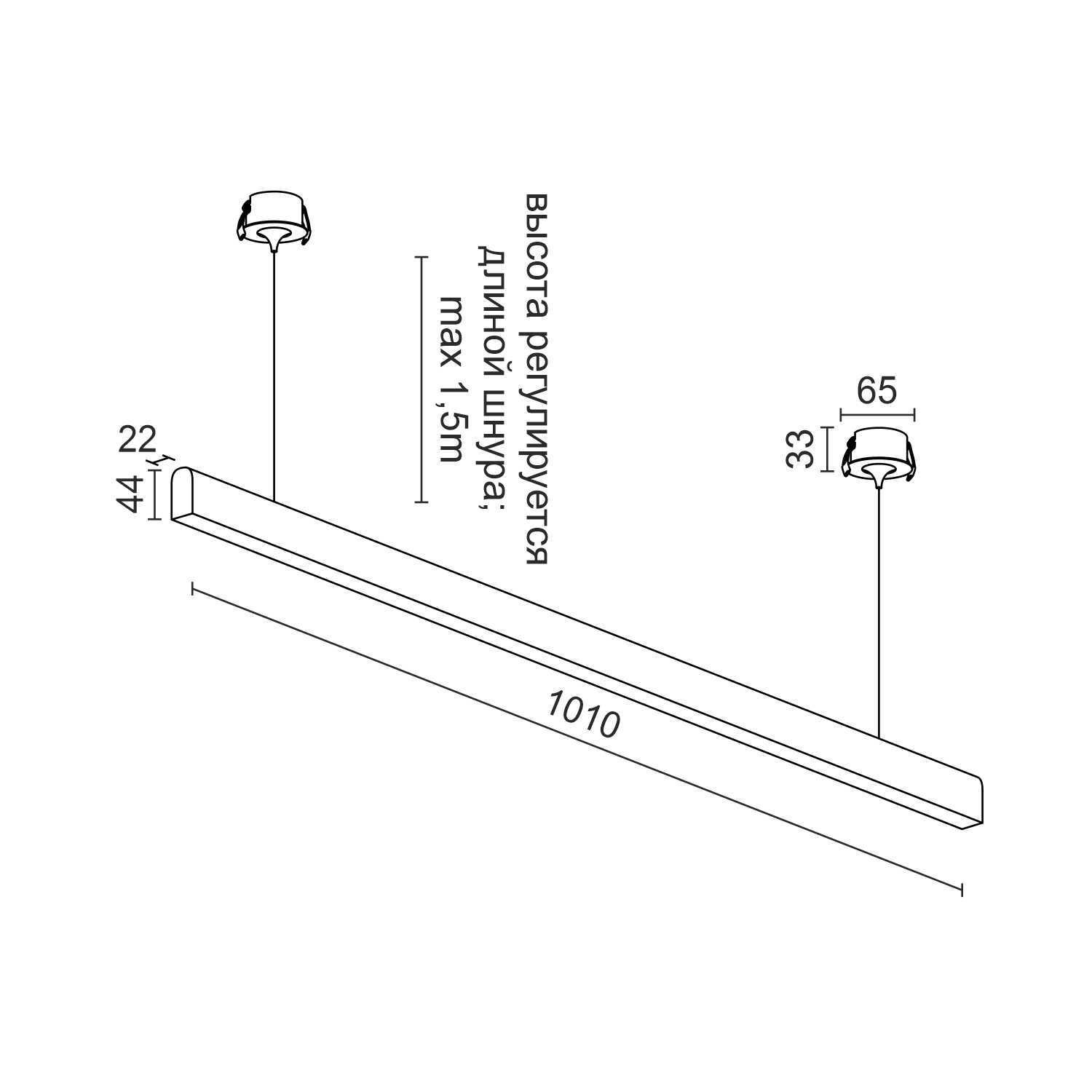 Подвесной светодиодный светильник Ledron Sagi line 1010 Basic Black 3000K