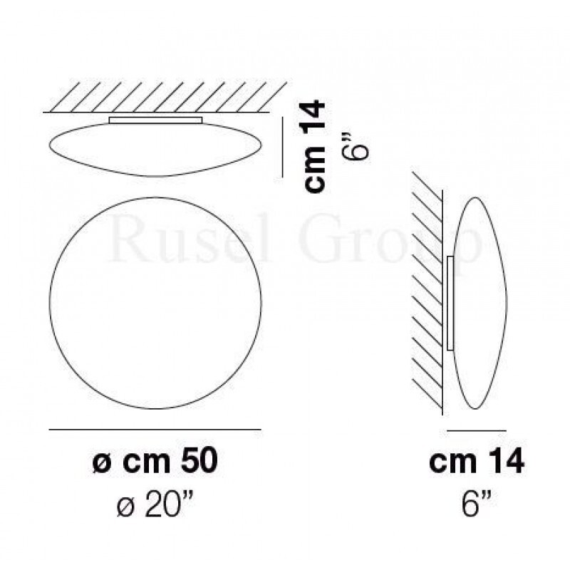 Настенно-потолочный светильник Vistosi SABA PP 50