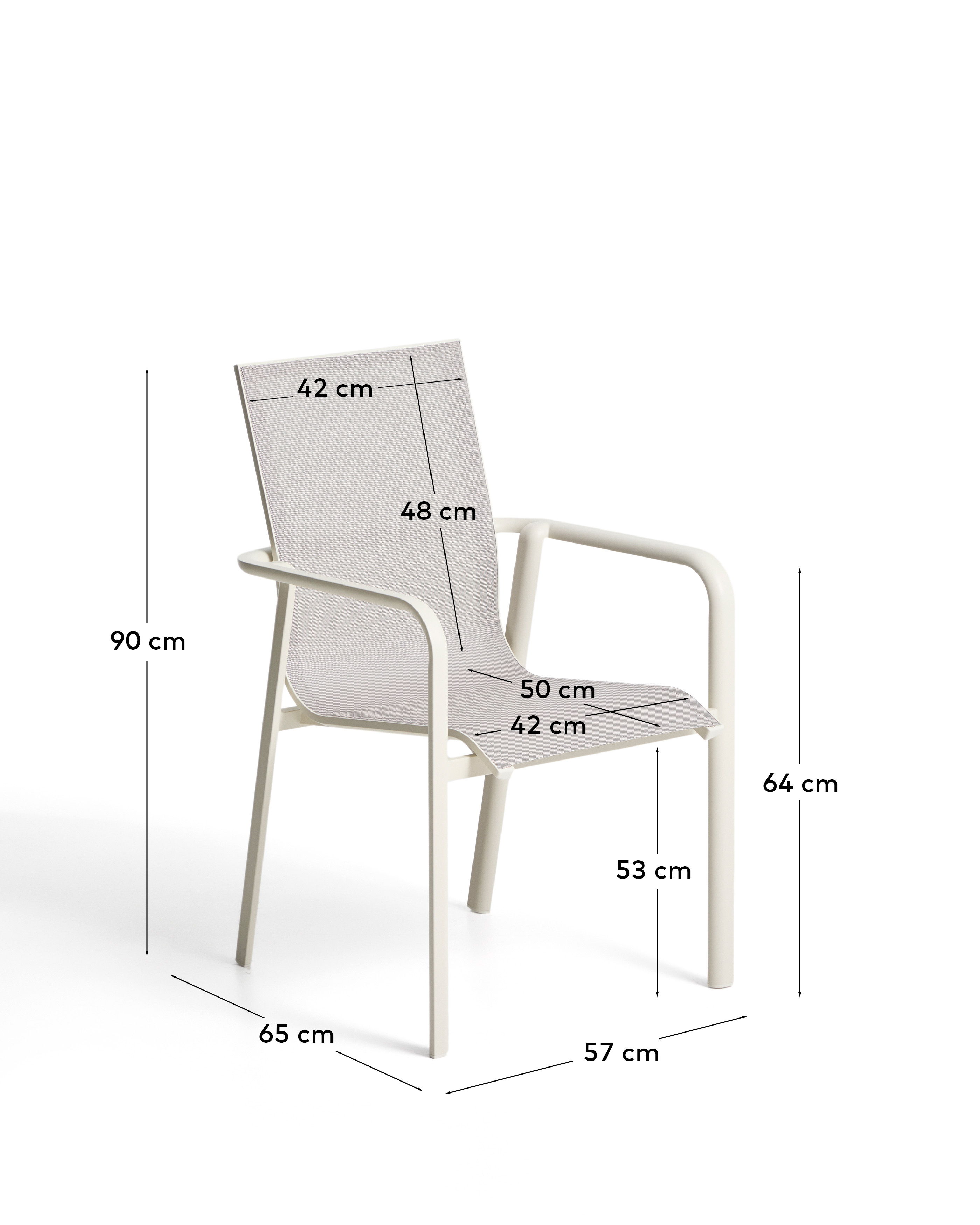 Уличный стул Canea из алюминия цвета экрю La Forma 482590