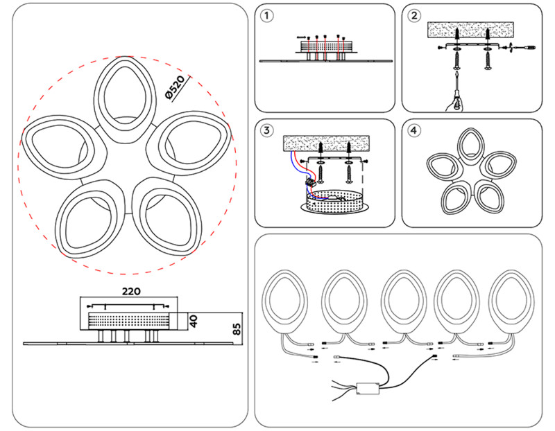 Накладная люстра Ambrella Light FA4492