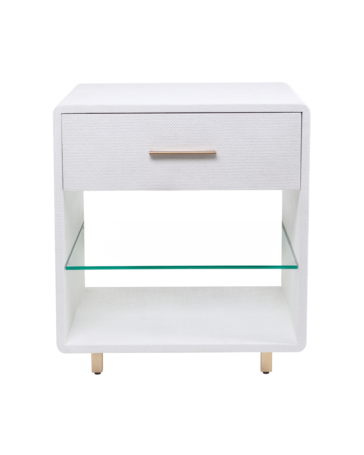 Белая прикроватная тумба с фактурной отделкой “Тейт” Louvre Home LHFBT12WL/DPO