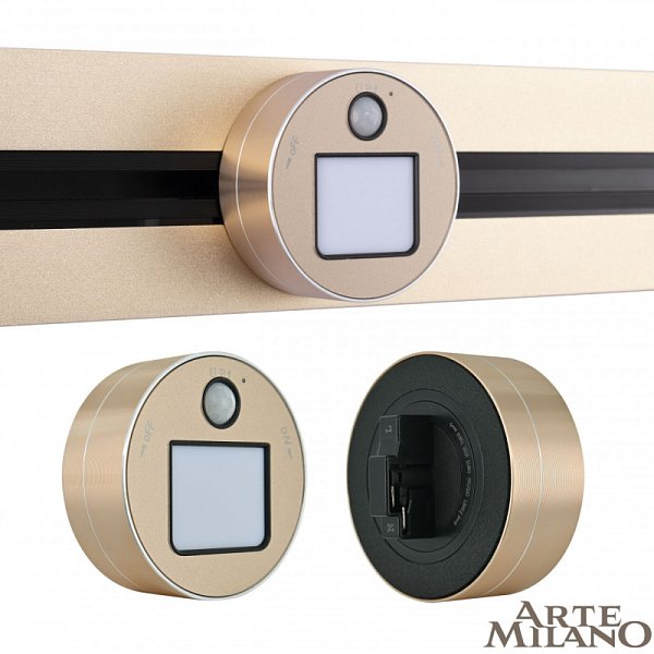 Трековая система розеток Arte Milano 380011TLS/LWS Gold