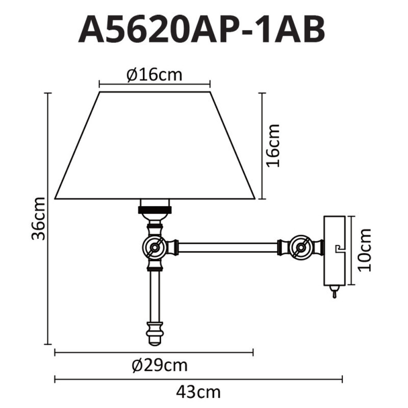 Бра Arte Lamp A5620AP-1AB