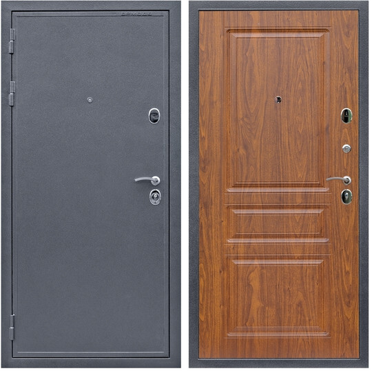 Дверь входная Graf Лондон Антик серебро / МДФ 16 мм ФЛ-243 Мореная береза