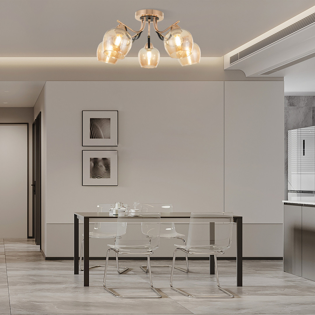 Люстра с плафонами 322306/5 FG+BK Arte Milano