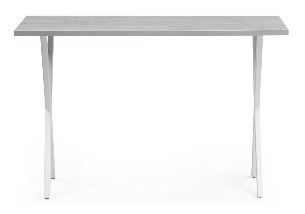 Стол деревянный Woodville Алеста Лофт 120х60х77 25 мм бетон / белый матовый 506950